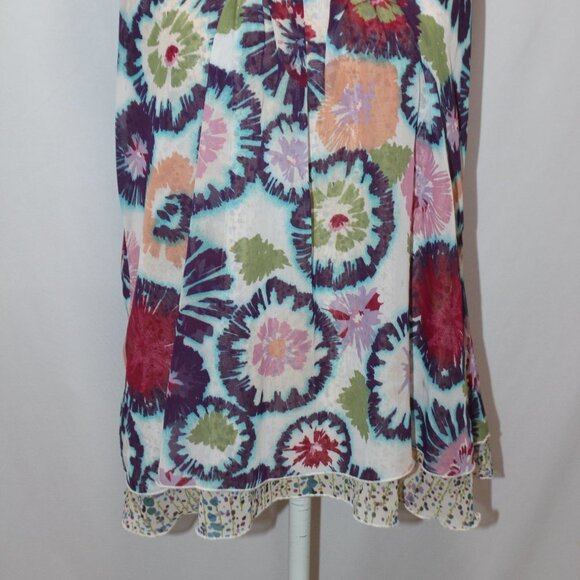 American Rag Abstract Floral Racer Back Tank Layered Top - Picture 3 of 15